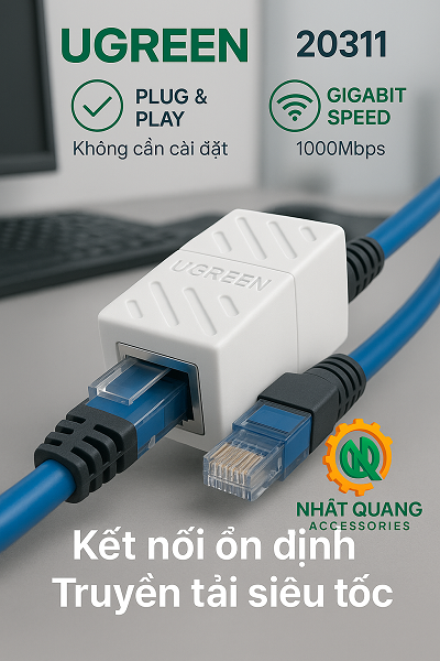 Đầu nối dây mạng Ugreen 20311 nối 2 dây mạng với nhau
